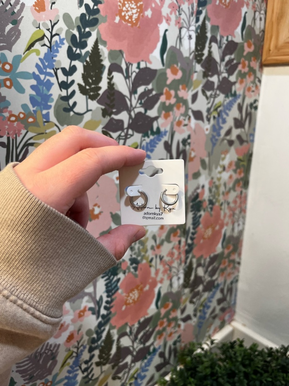 Silver Double-Texture Hoop Earrings - Unbranded